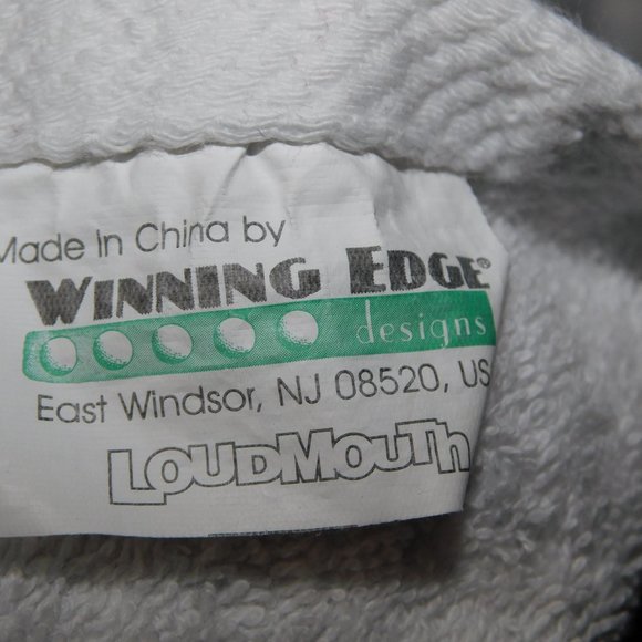 2011 Winning Edge LOUDMOUTH White Black Yellow Embroidered Golf Towel 16" x 23" - Picture 5 of 7